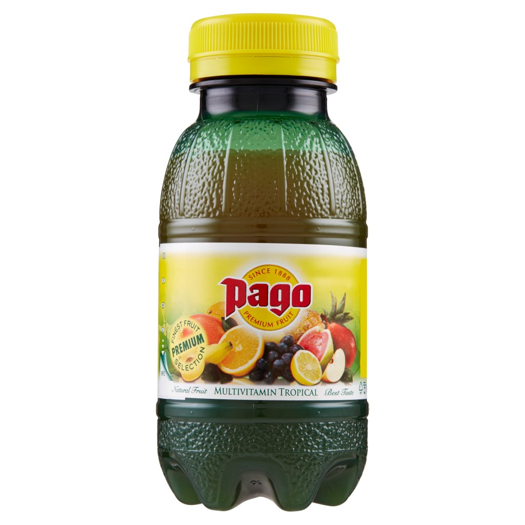 Pago Succo di Frutta, Tropicale 100%, Bottiglia Pet Monodose 20 Cl