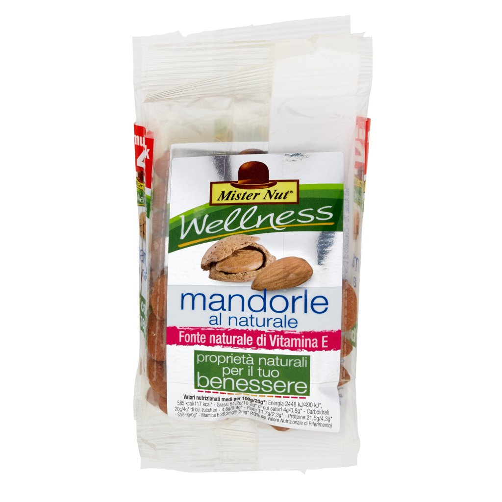 Mister Nut Wellness Mandorle al Naturale Multipack 4 x 20 g