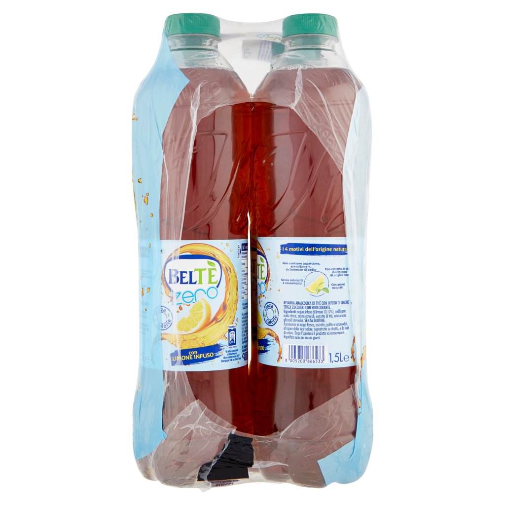 Beltè Zero , Bevanda Analcolica di Thè con Infuso di Limone 1,5l x 6