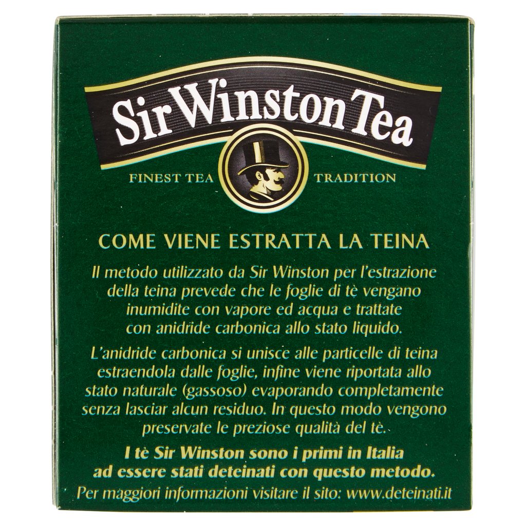 Sir Winston Tea Mirtillo Tè Verde Deteinato Gusto Intenso 20 Bustine