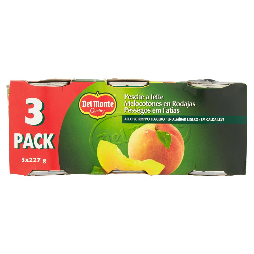 del Monte Pesche a Fette allo Sciroppo Leggero 3 x 227 g