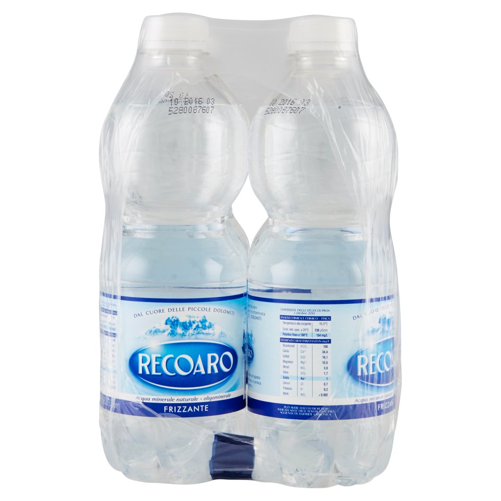 Recoaro Recoaro, Acqua Minerale Frizzante, Bottiglia Piccola 50cl x 6