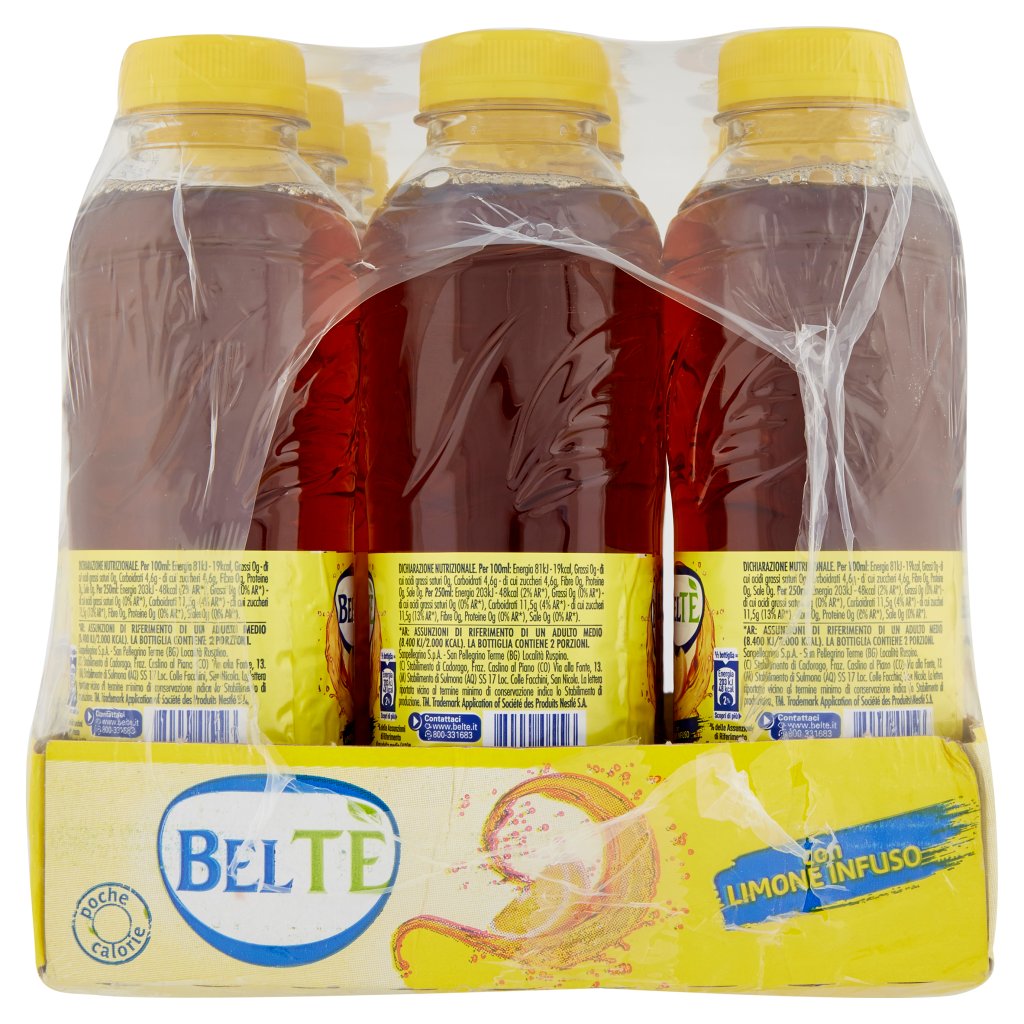 Belte' , Bevanda Analcolica di Thè con Infuso di Limone, 50cl x 12