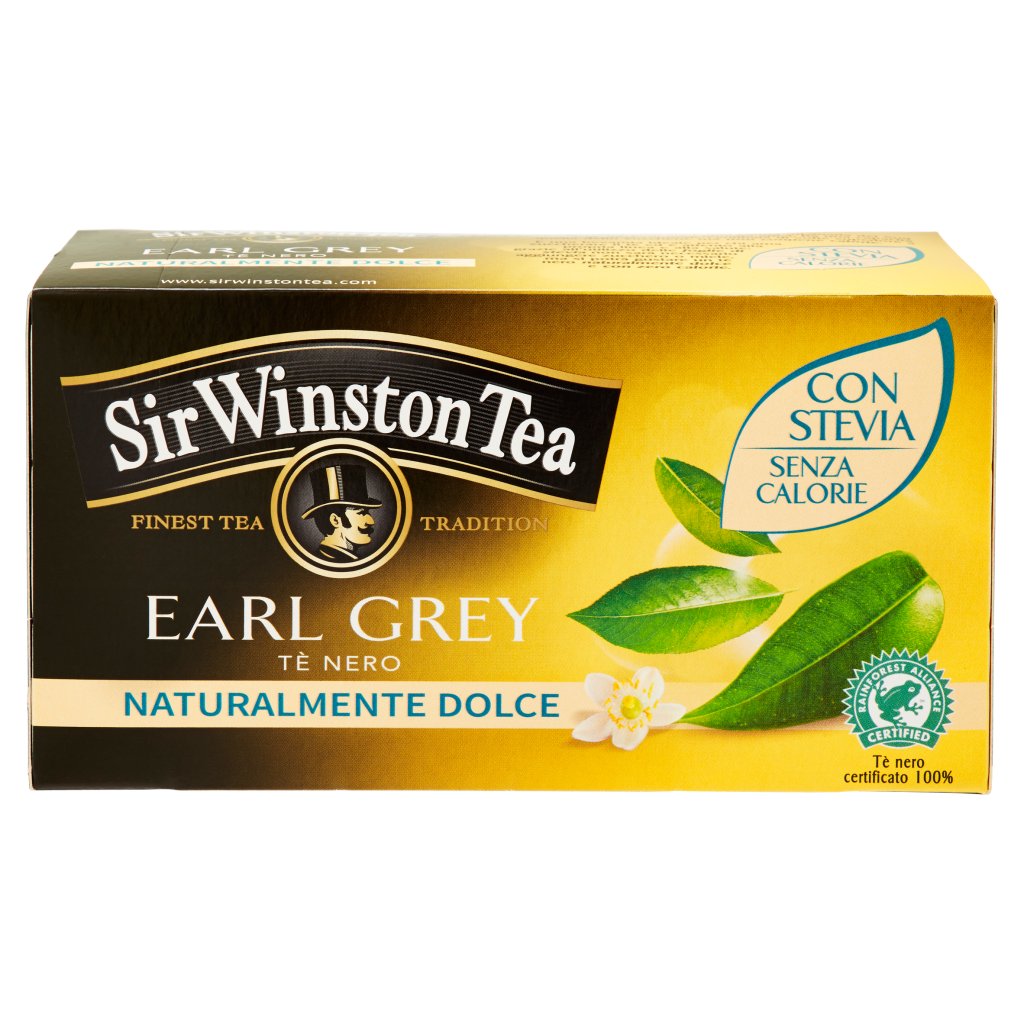 Sir Winston Tea Naturalmente Dolce Earl Grey Tè Nero 20 Bustine