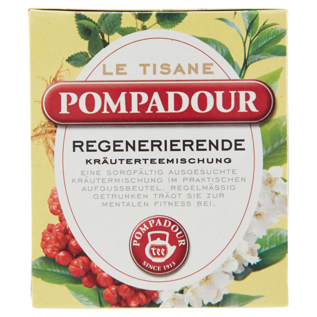 Pompadour Le Tisane Rigenerante con Tè Verde, Guaranà e Ginseng 15 Bustine