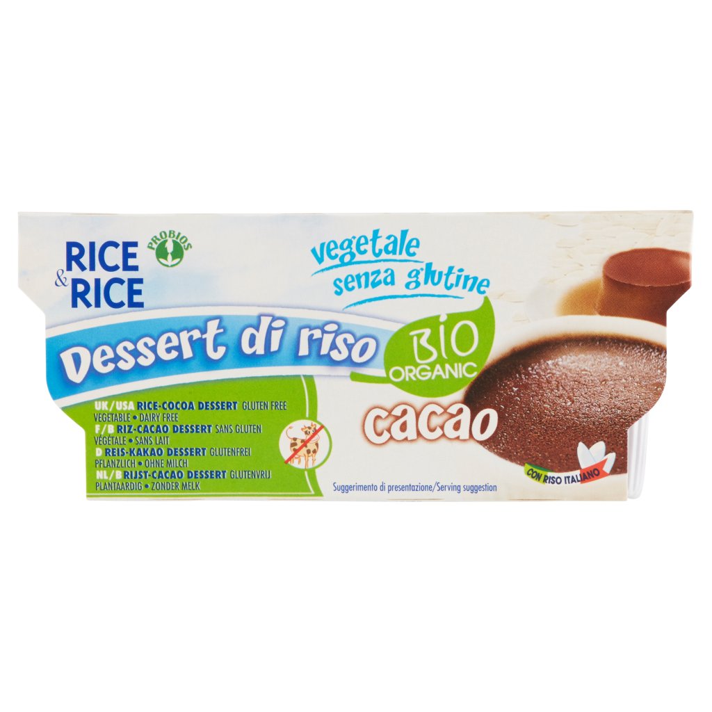 Probios Rice & Rice Dessert di Riso Cacao 2 x 100 g