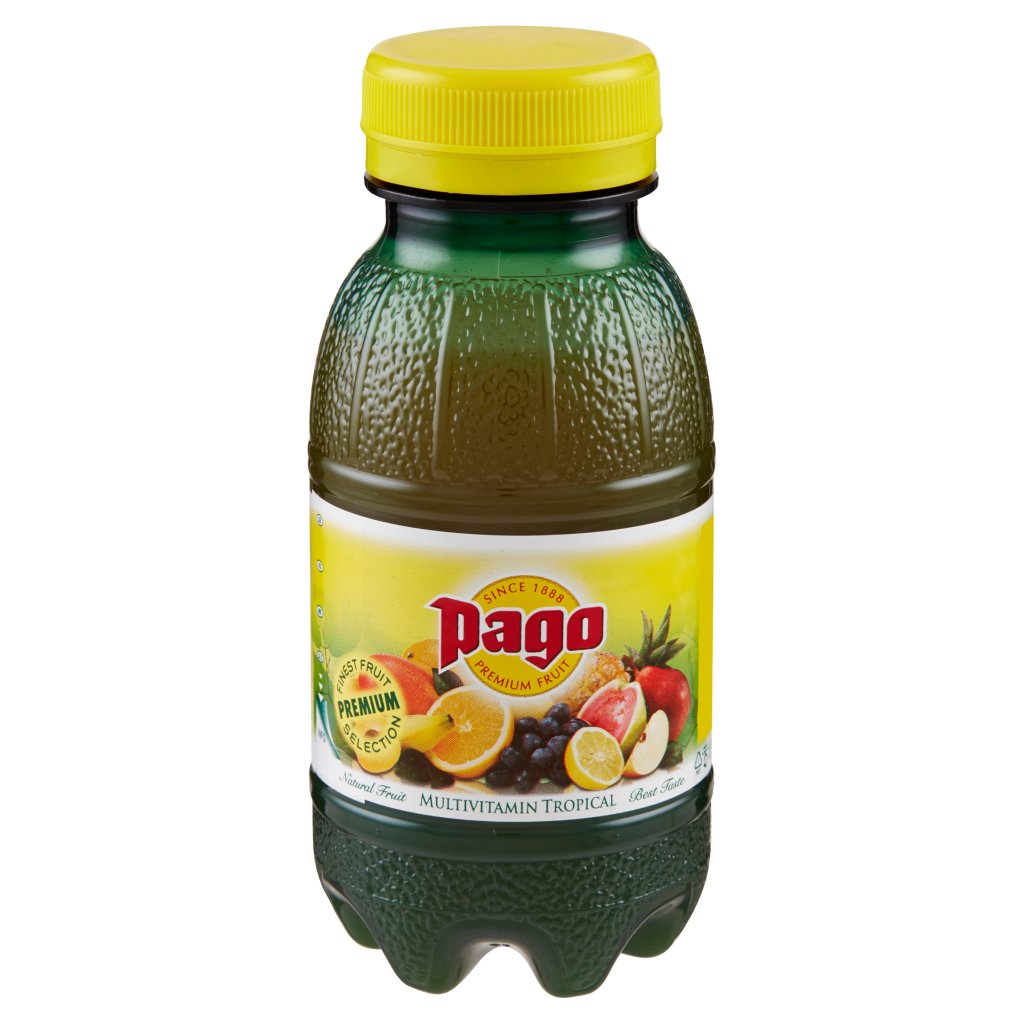 Pago Succo di Frutta, Tropicale 100%, Bottiglia Pet Monodose 20 Cl