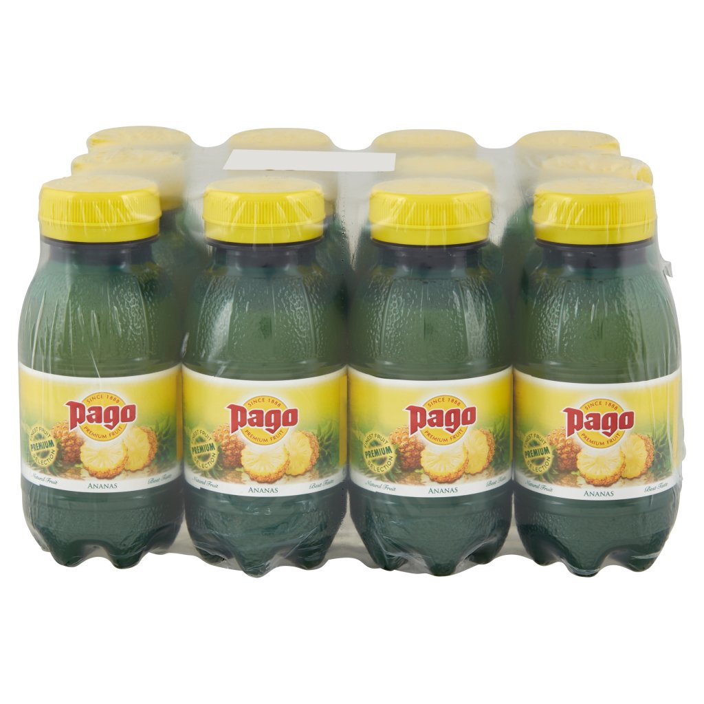 Pago Succo di Frutta, Ananas Nettare, Bottiglia Pet Monodose 20 Cl x 12