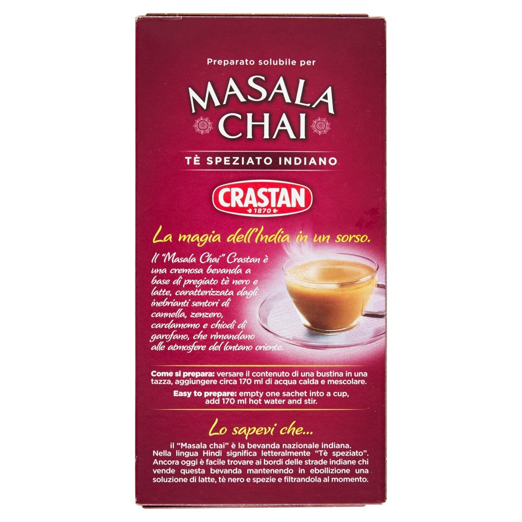 Crastan Preparato Solubile per Masala Chai Tè Speziato Indiano