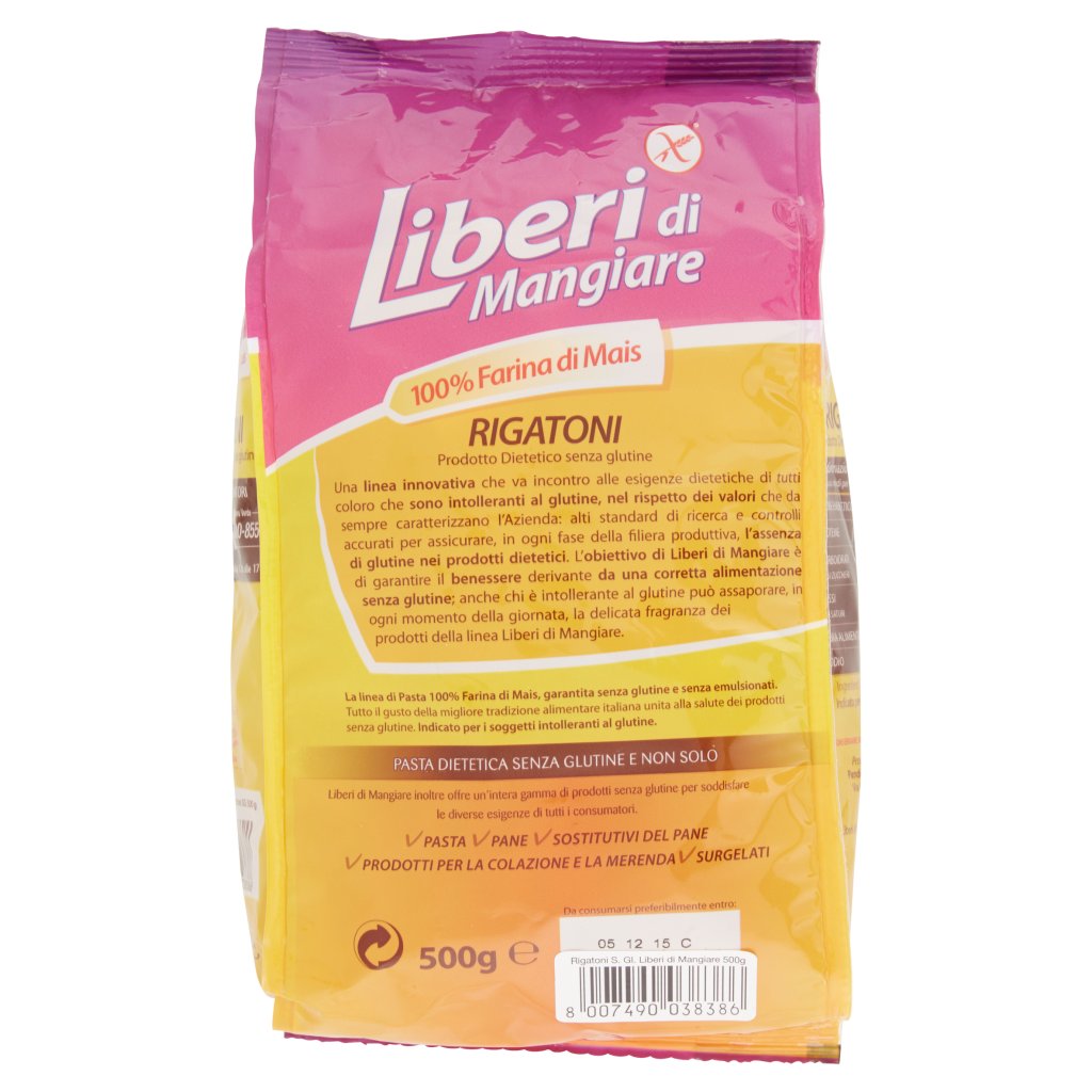 Liberi di Mangiare 100% Farina di Mais Rigatoni