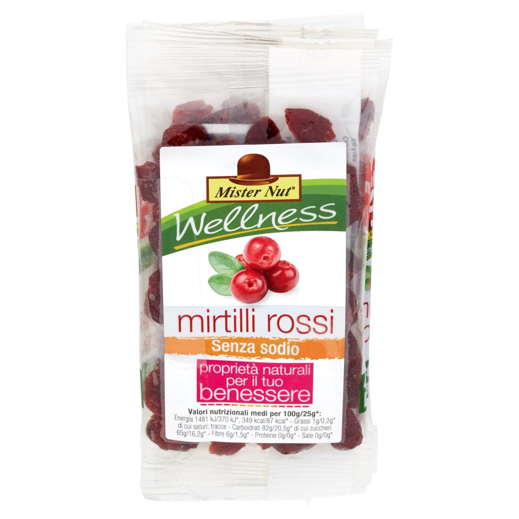 Mister Nut Wellness Mirtilli Rossi Multipack 4 x 25 g