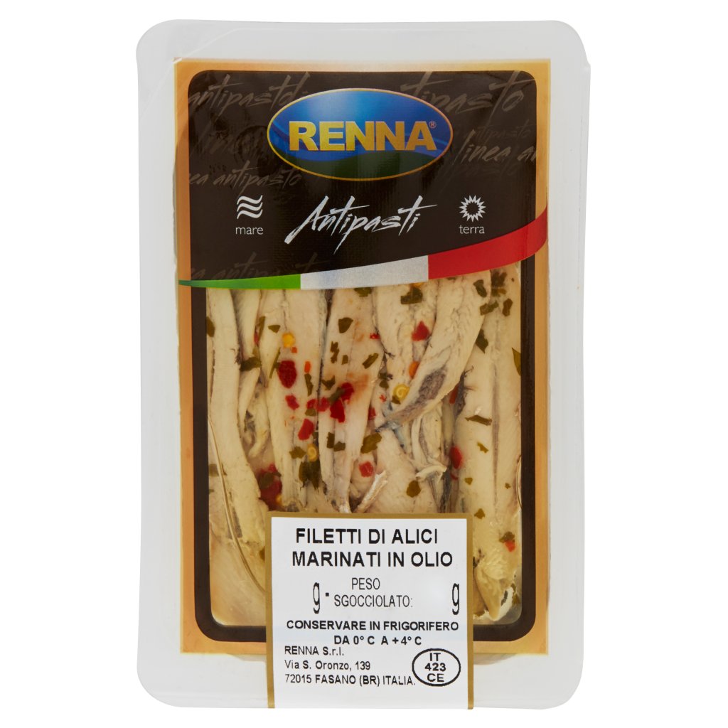 Renna Antipasti Filetti di Alici Marinati in Olio