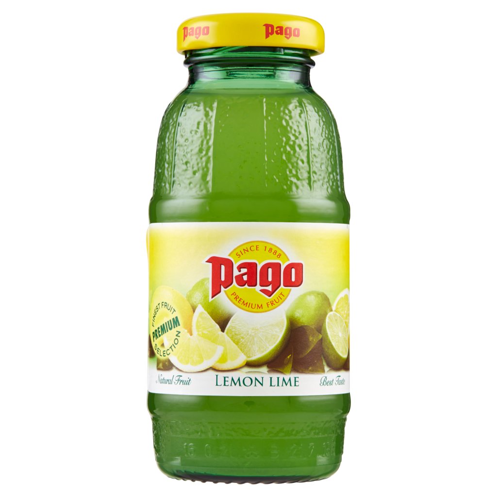 Pago Succo di Frutta, Limone - Lime, Bottiglia Vetro Monodose 20 Cl