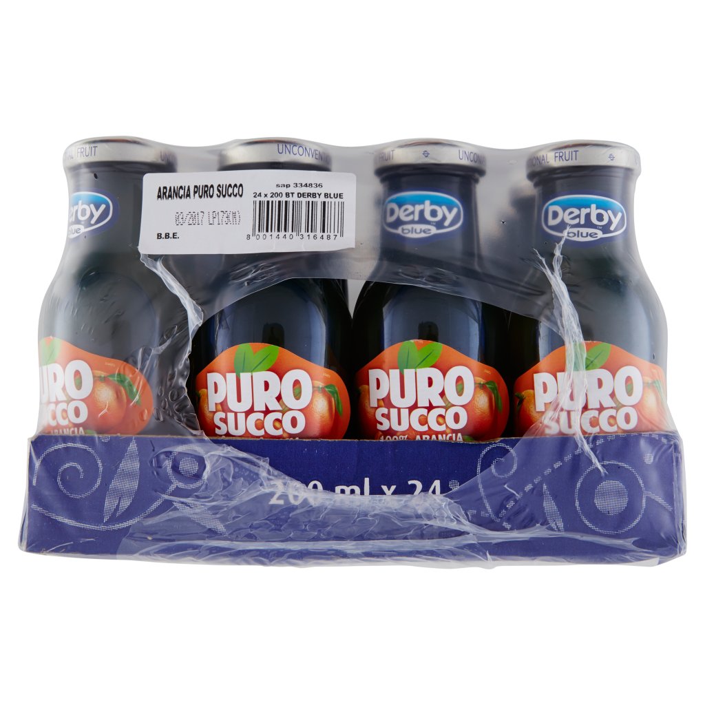 Derby Blue Puro Succo 100% Arancia 24 x 200 Ml