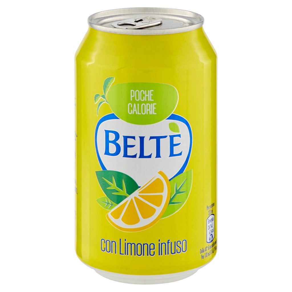 Beltè , Bevanda Analcolica di Thè in Acqua Minerale Naturale con Limone Infuso , Lattina