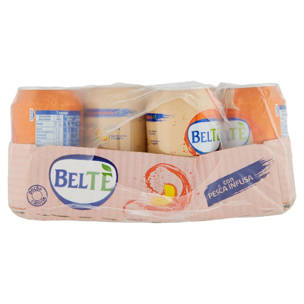 Beltè , Bevanda Analcolica di Thè con Infuso di Pesca, 33cl x 24, Lattina