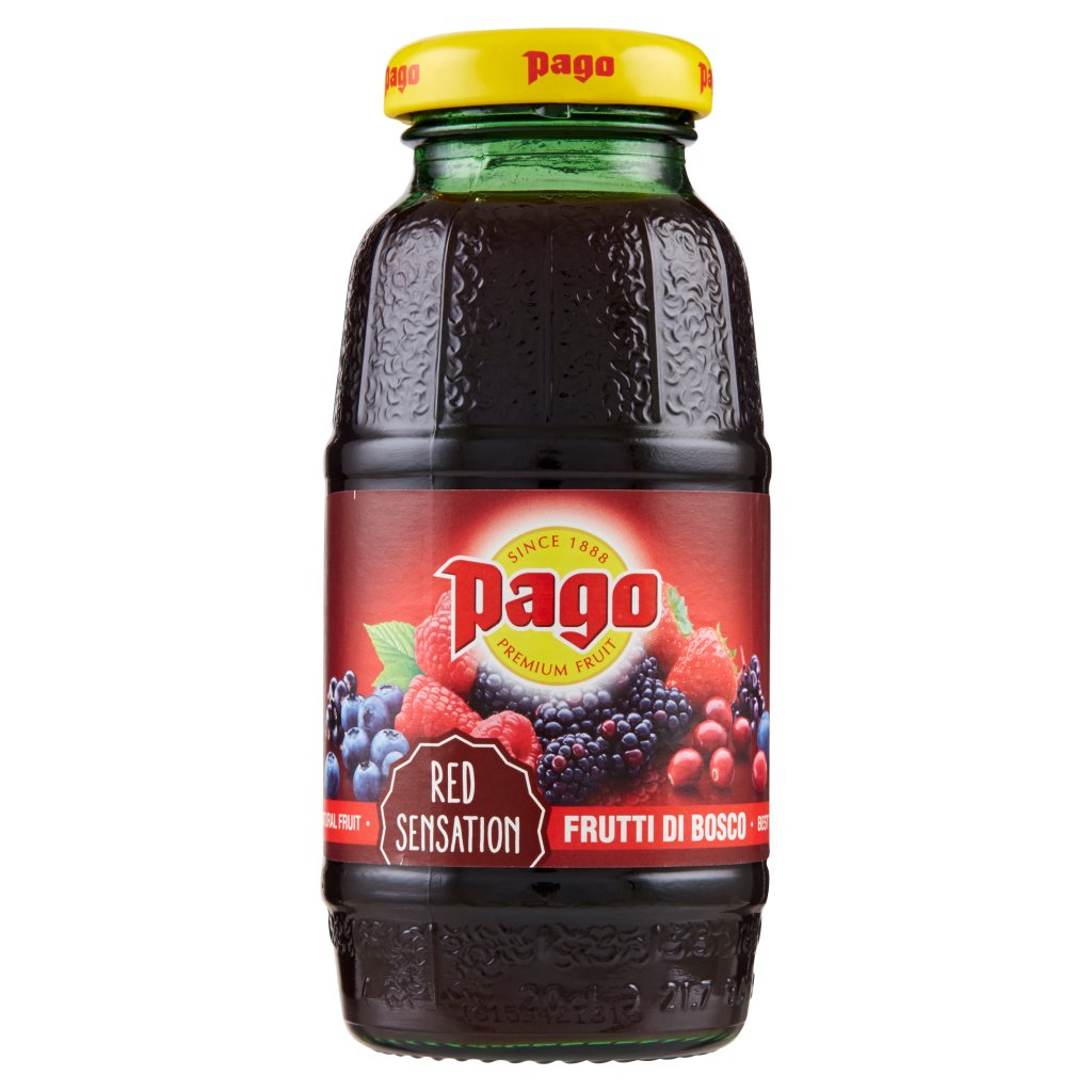 Pago Succo di Frutta, Frutti di Bosco, Bottiglia Vetro Monodose 20 Cl