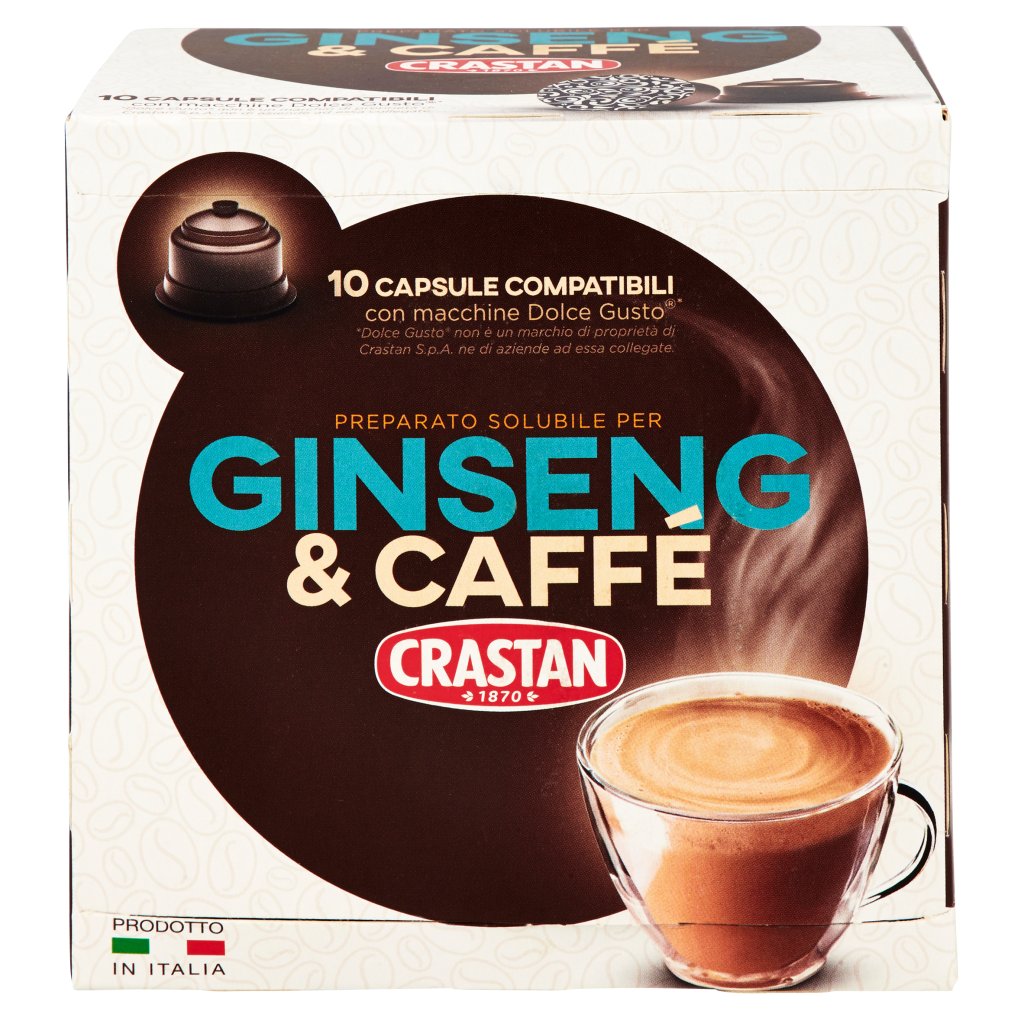 Crastan Ginseng & Caffè Capsule Compatibili con Macchine Dolce Gusto* 10 x 10 g
