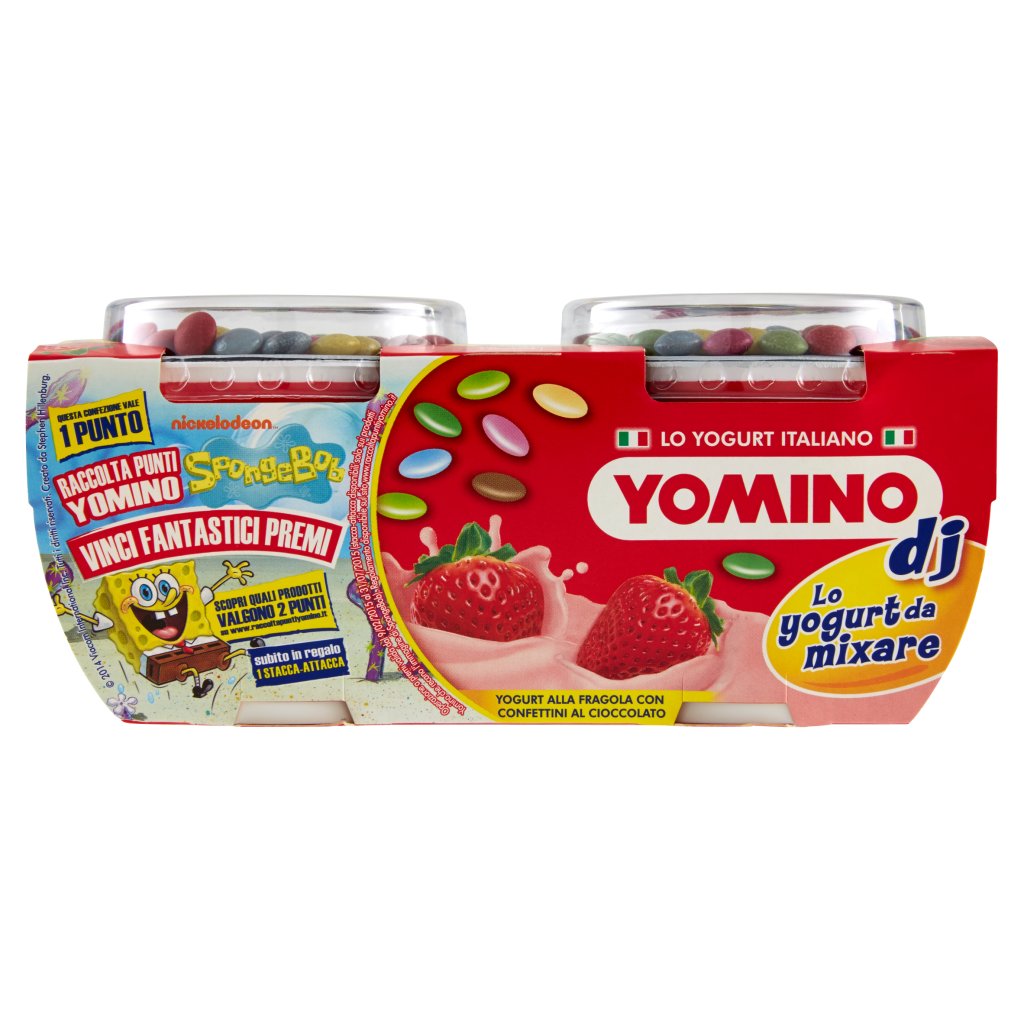 Yomino Dj Yogurt alla Fragola con Confettini al Cioccolato 2 x 100 g