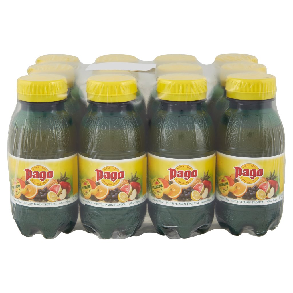 Pago Succo di Frutta, Tropicale 100%, Bottiglia Pet Monodose 20 Cl x 12