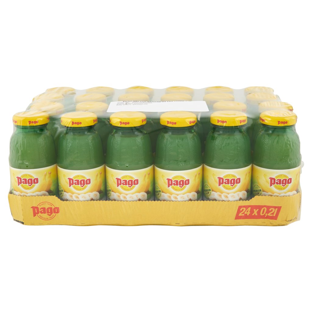 Pago Succo di Frutta, Banana Nettare, Bottiglia Vetro Monodose 20 Cl x 24