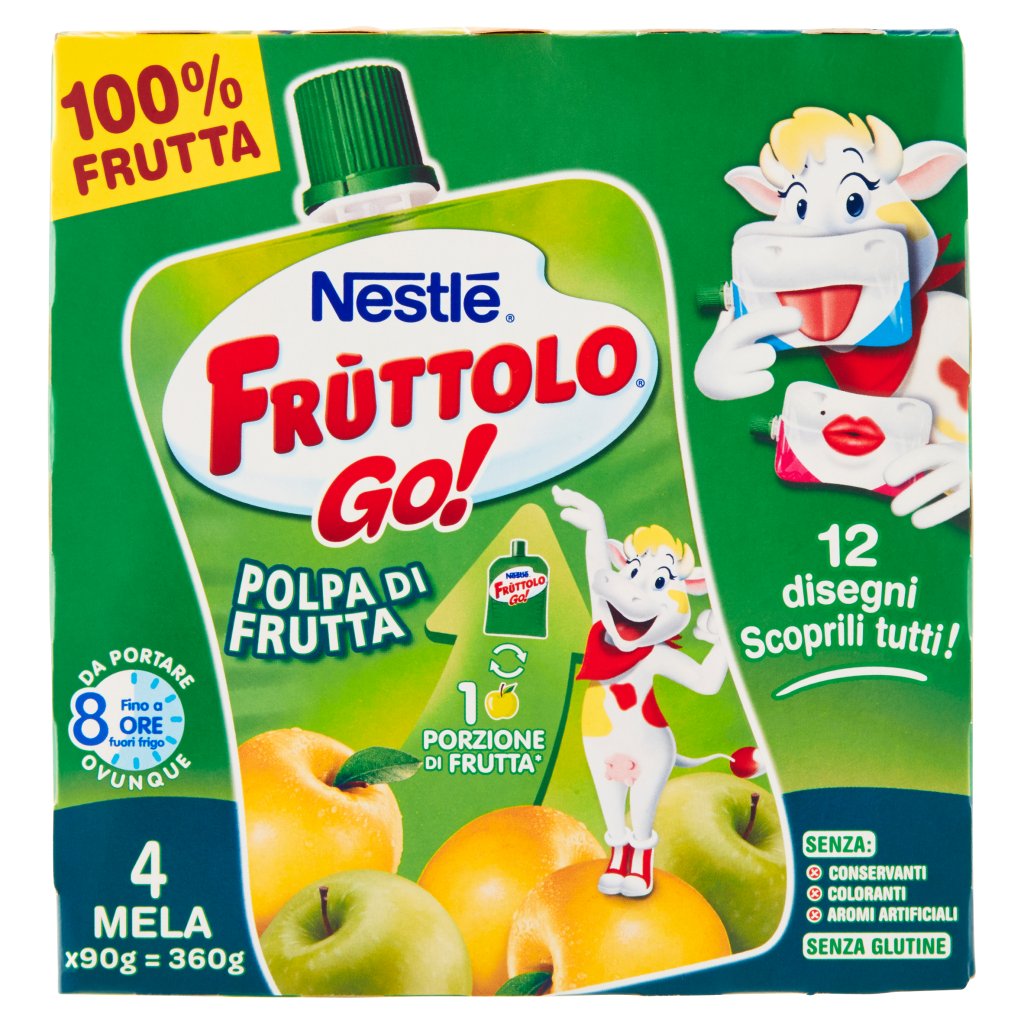 Fruttolo Nestlé  Go! Polpa di Frutta Mela 4 x 90 g