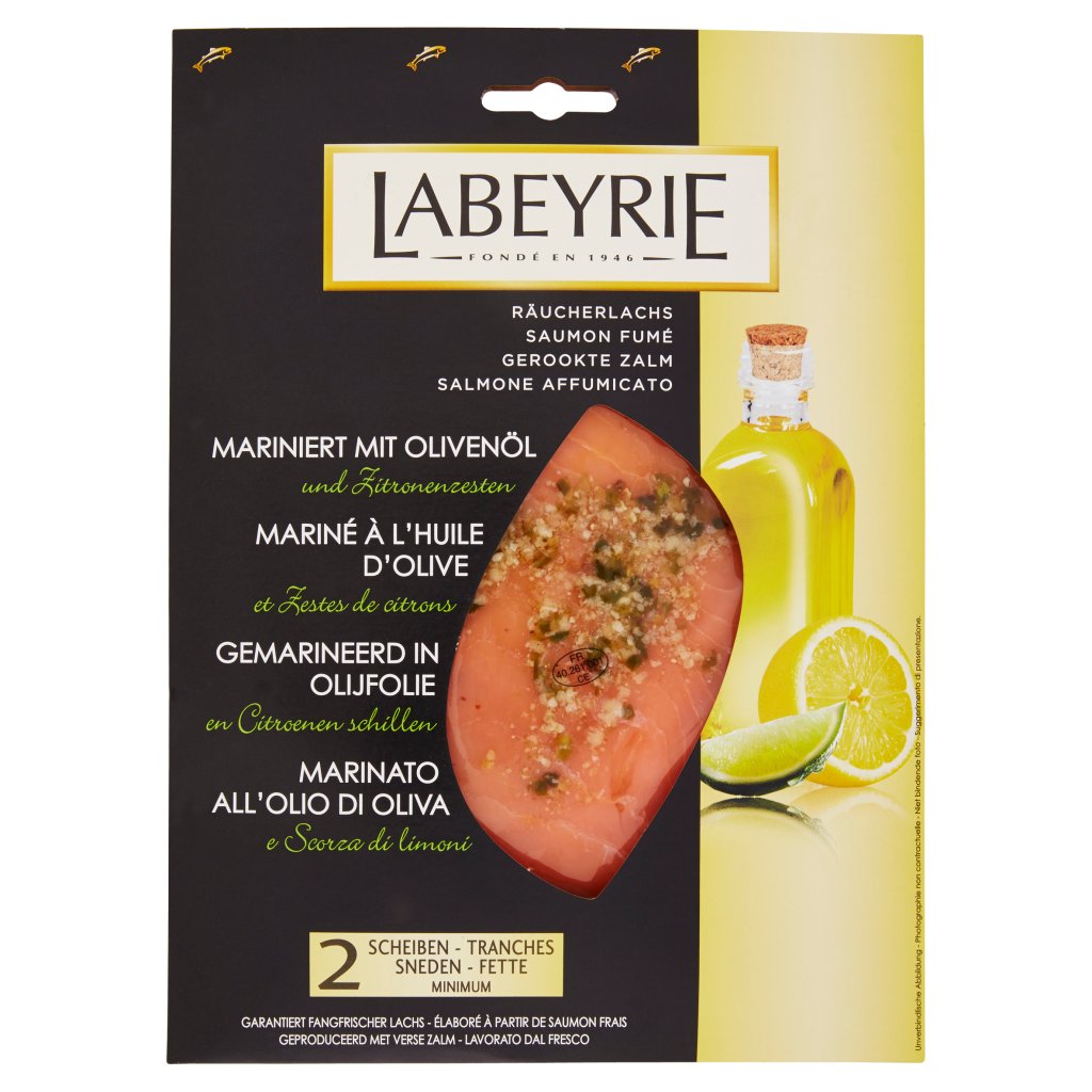 Labeyrie Salmone Affumicato Marinato all'Olio di Oliva e Scorza di Limoni