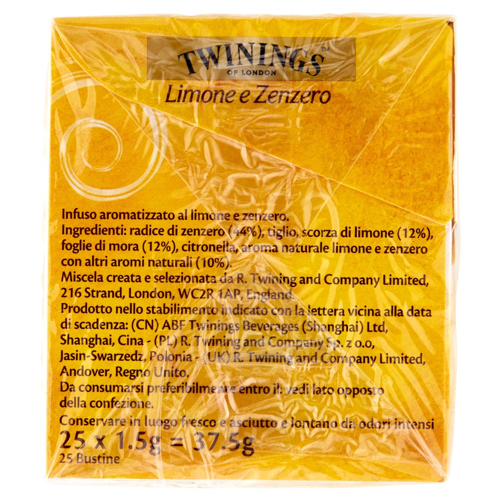 Twinings Infuso Aromatizzato Limone e Zenzero 37,5 g