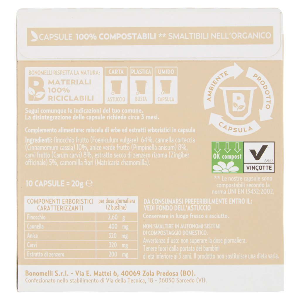 Bonomelli Tisane Ventre Sgonfio 10 Capsule