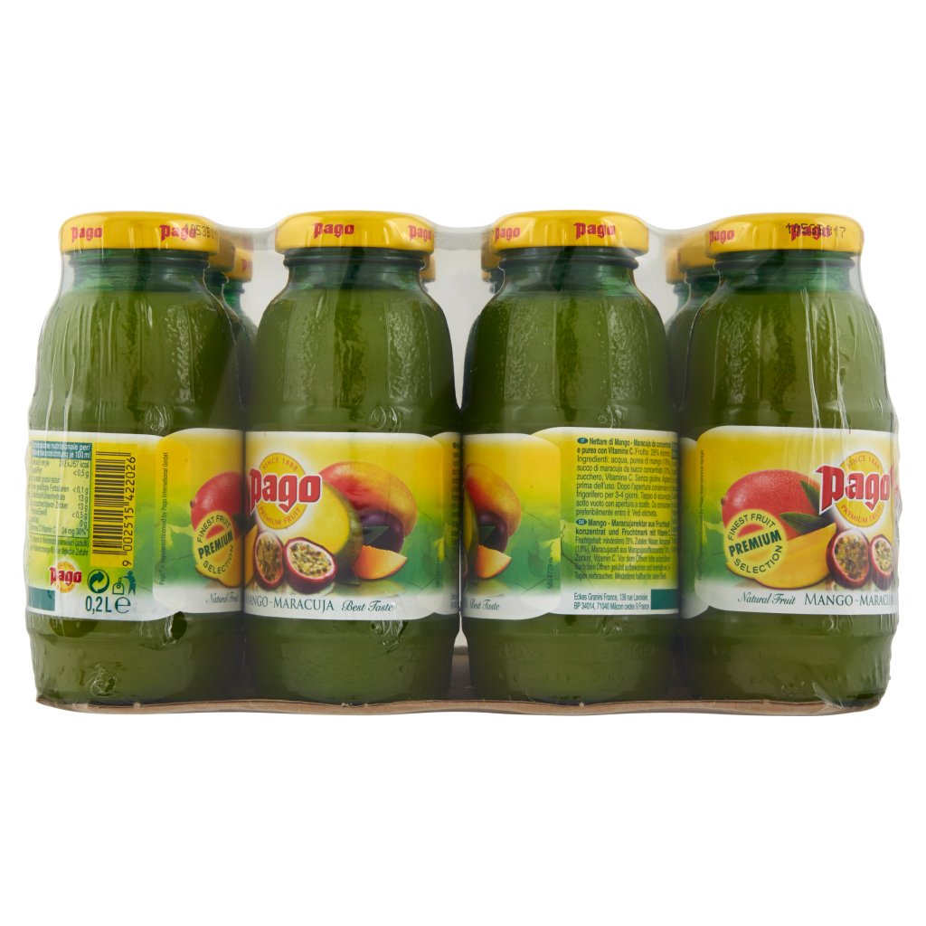 Pago Succo di Frutta, Mango Nettare, Bottiglia Vetro Monodose 