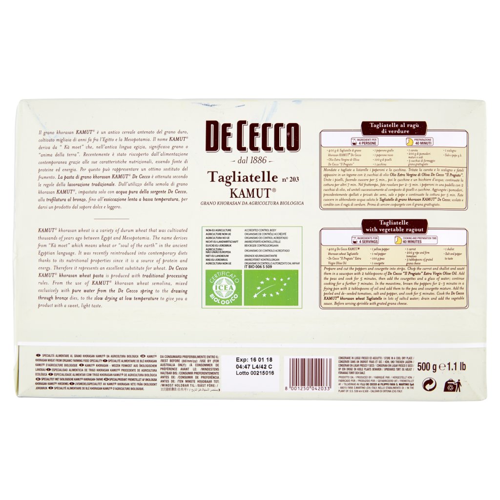 De Cecco Kamut Tagliatelle N° 203