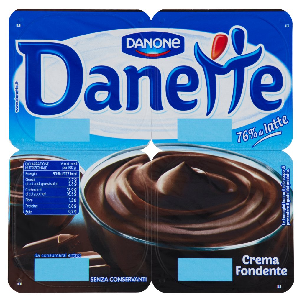 Danette Crema Dessert al Cioccolato Fondente 4 x 125 g