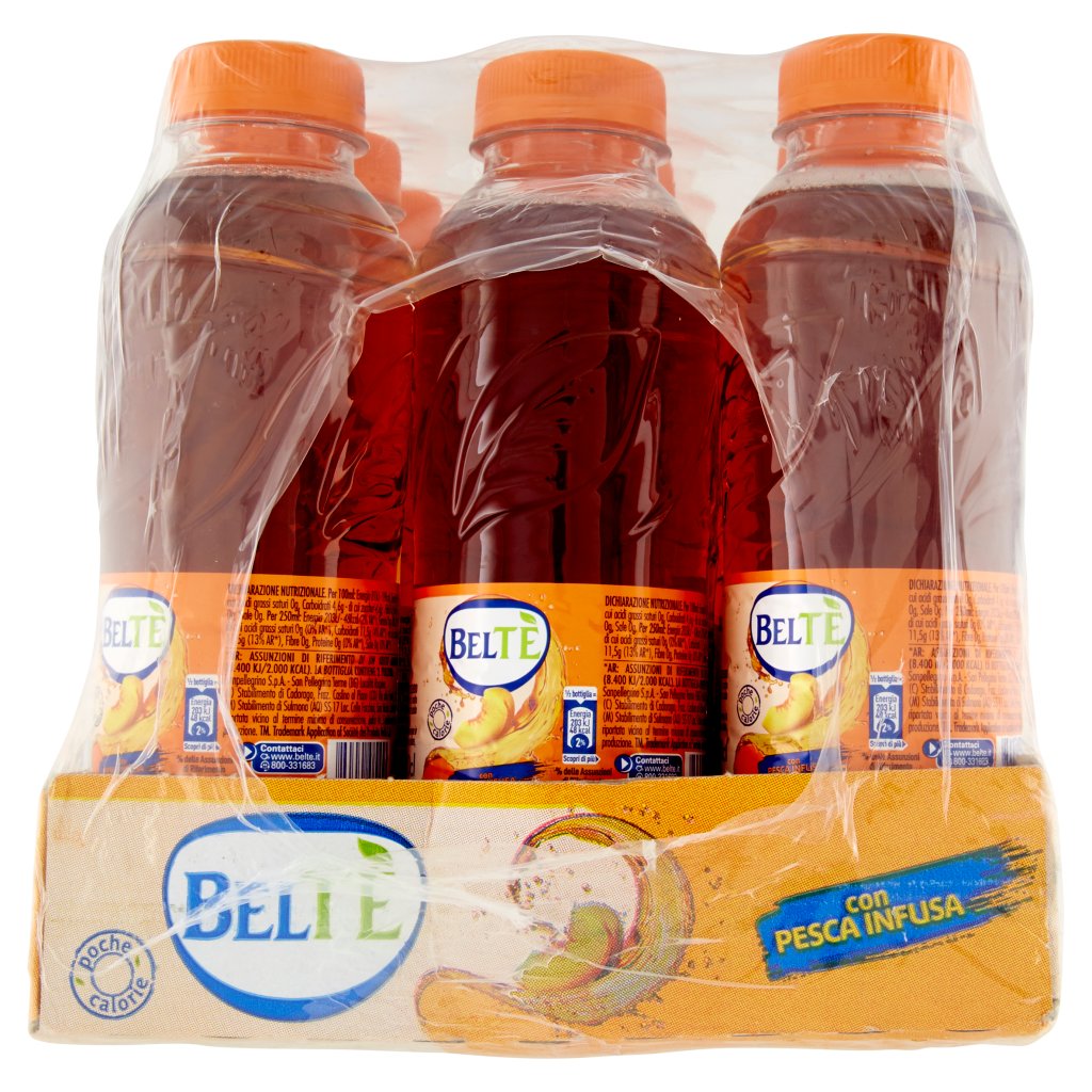 Beltè , Bevanda Analcolica di Thè con Infuso di Pesca, 50cl x 12