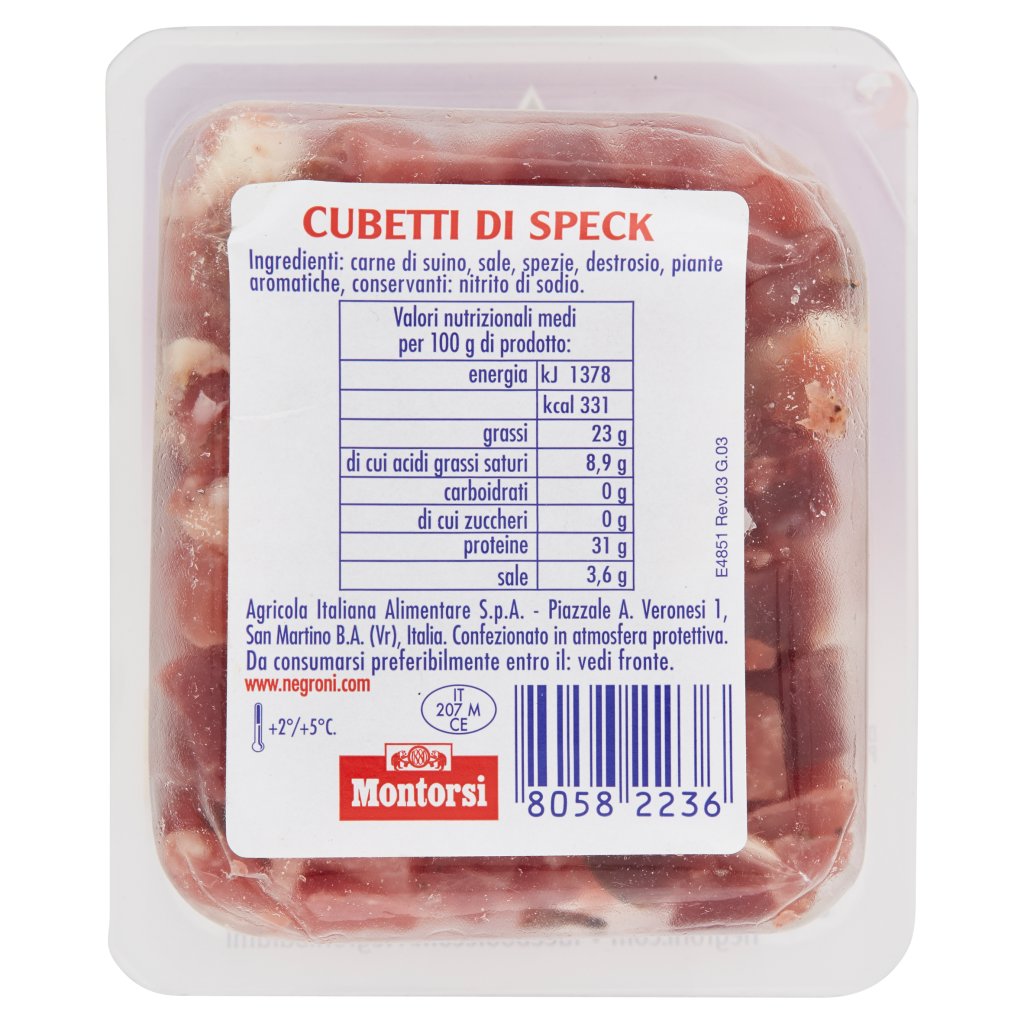 Negroni Speck in Cubetti