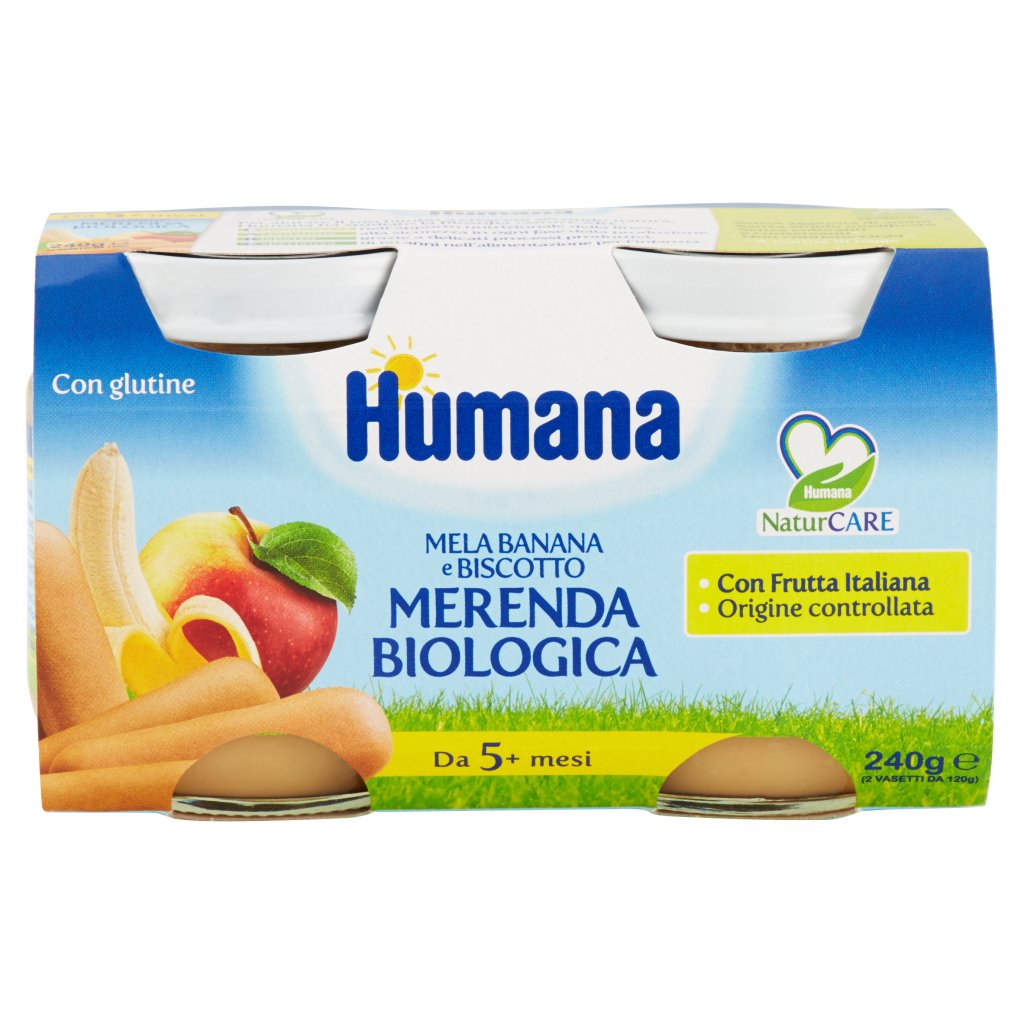 Humana Merenda Biologica Mela Banana e Biscotto