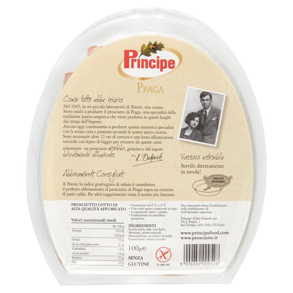 Principe Praga Prosciutto Cotto di Alta Qualità Affumicato