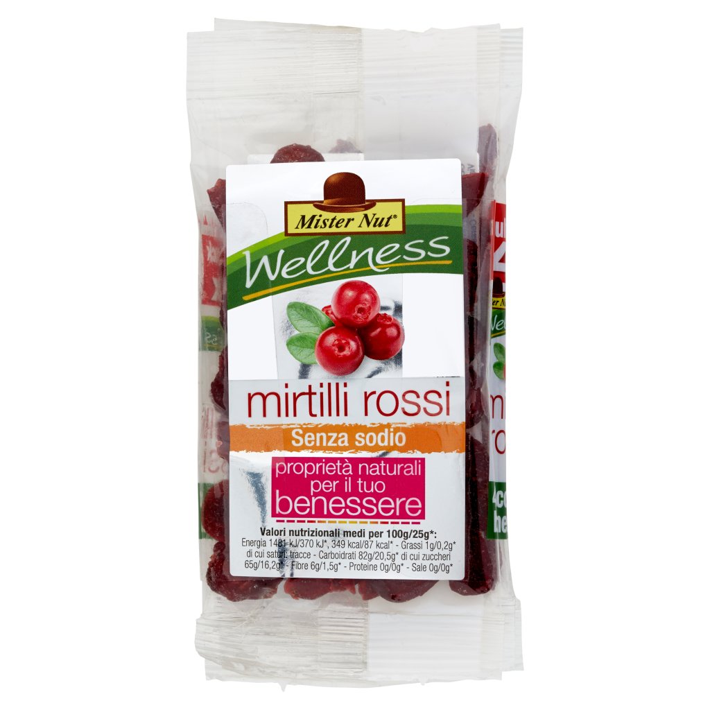 Mister Nut Wellness Mirtilli Rossi Multipack 4 x 25 g