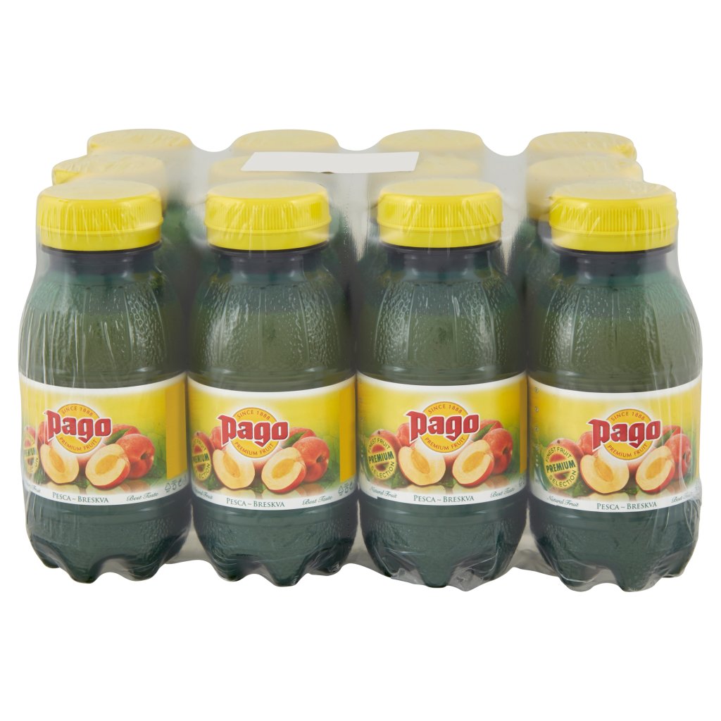 Pago Succo di Frutta, Pesca Nettare, Bottiglia Pet Monodose 20 Cl x 12