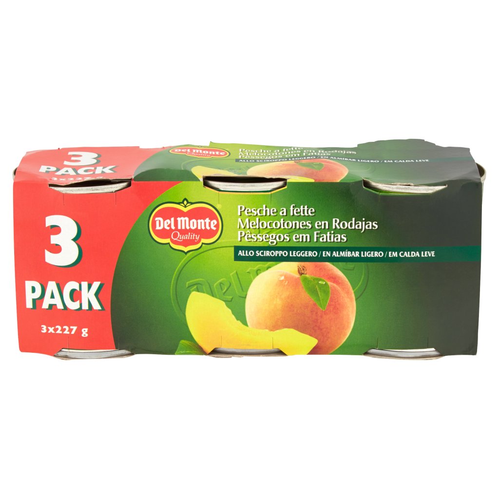 del Monte Pesche a Fette allo Sciroppo Leggero 3 x 227 g