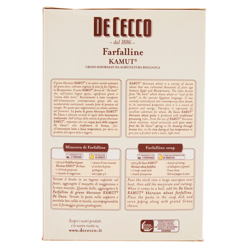 De Cecco Kamut Farfalline N° 95