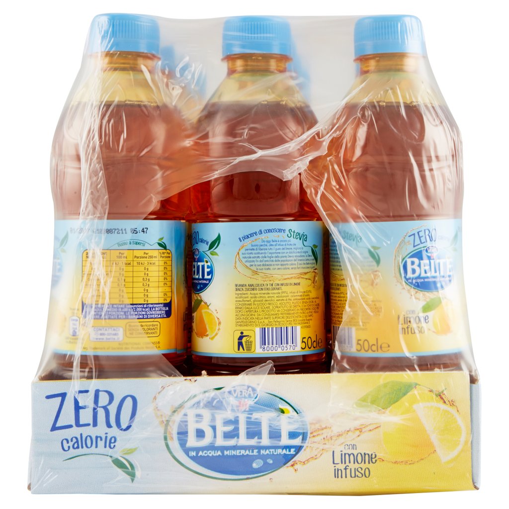 BELTÈ ZERO Bevanda Analcolica di THÈ in Acqua Minerale Naturale con LIMONE infuso