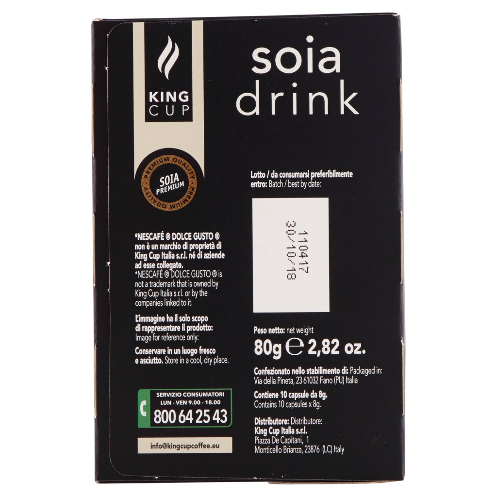 King Cup Soia Drink Capsule Compatibili Nescafè* Dolce Gusto*