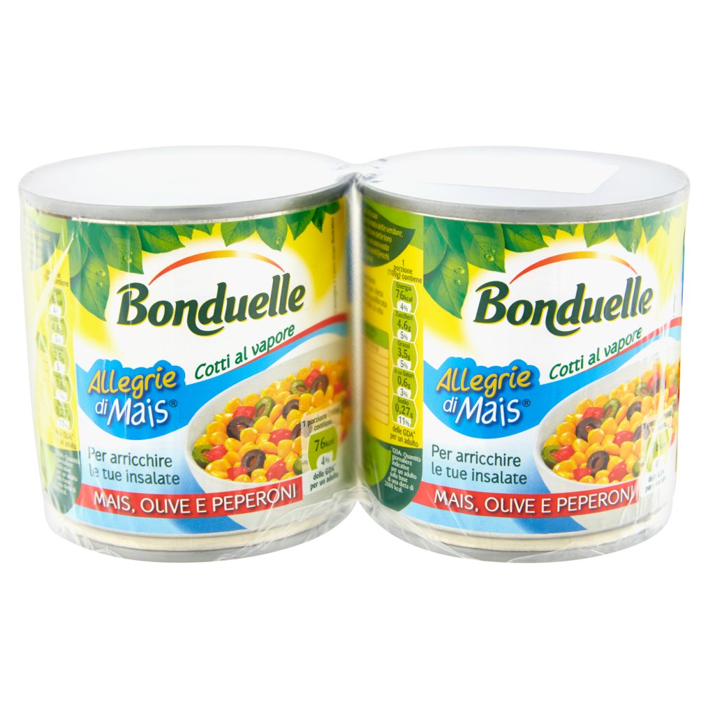 Bonduelle Allegrie di Mais Mais, Olive e Peperoni 2 x 170 g