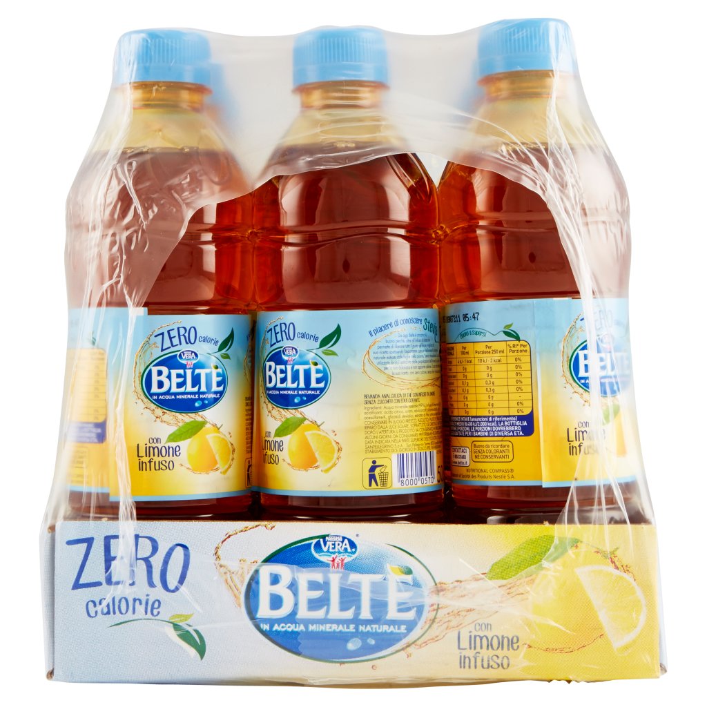 BELTÈ ZERO Bevanda Analcolica di THÈ in Acqua Minerale Naturale con LIMONE infuso