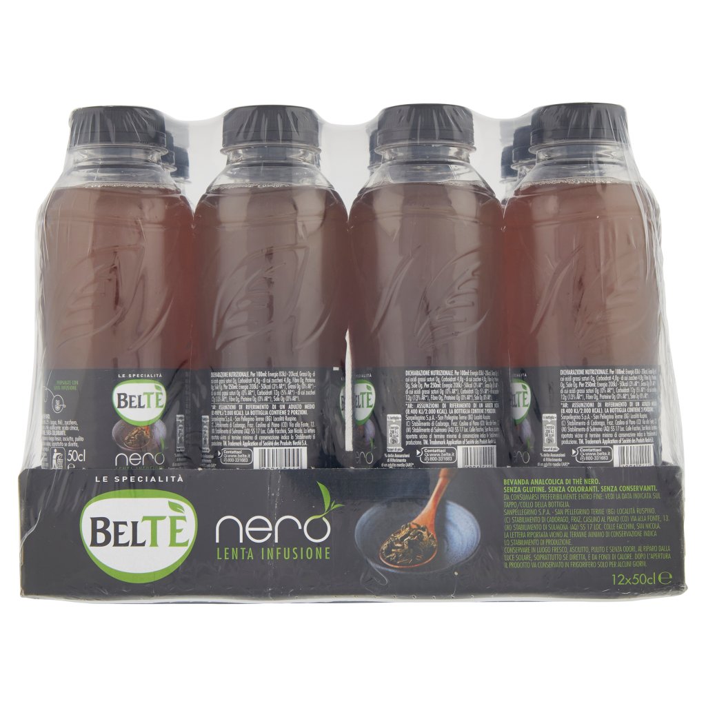 Beltè Nero , Bevanda Analcolica di Thè Nero 50cl x 12