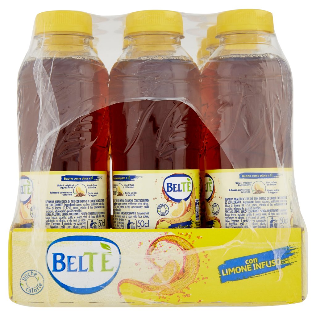 Belte' , Bevanda Analcolica di Thè con Infuso di Limone, 50cl x 12