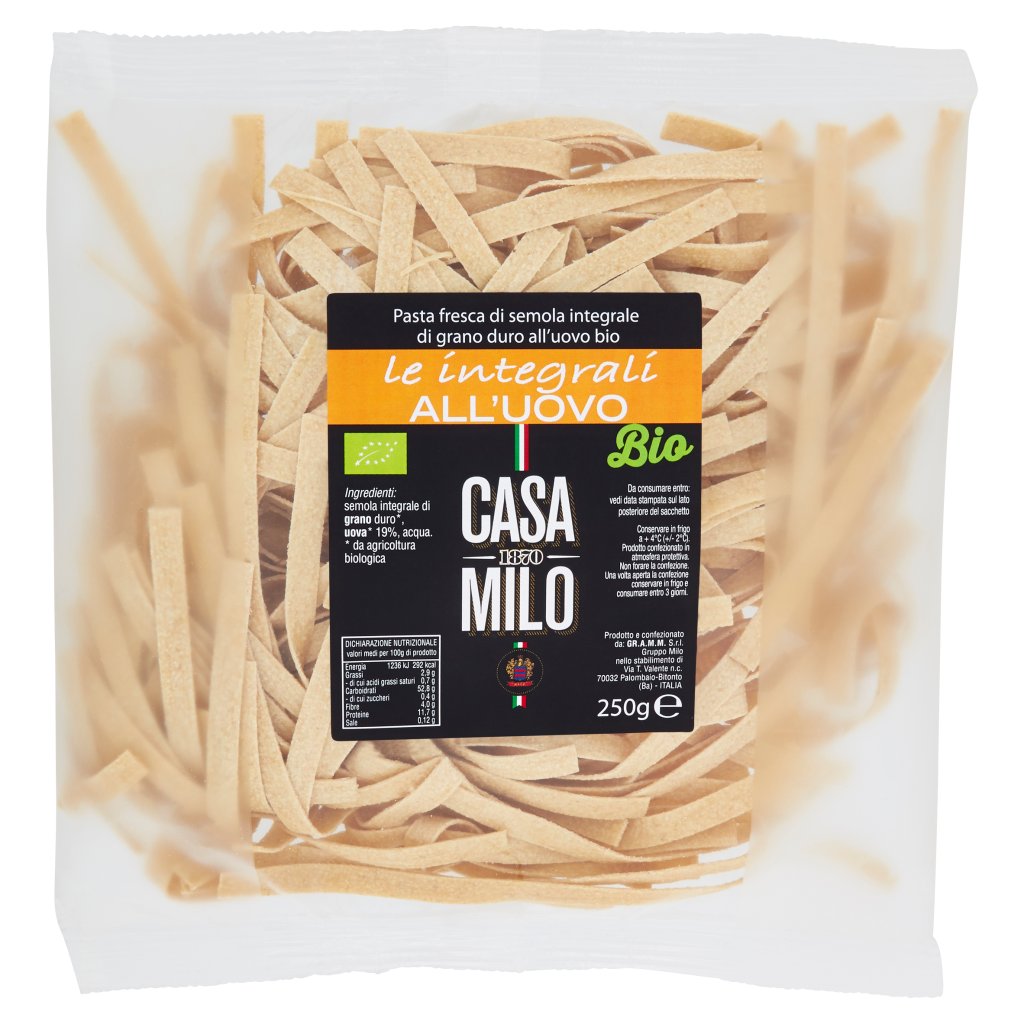 Casa Milo Le Integrali all'Uovo Tagliatelle Integrali all'Uovo Bio