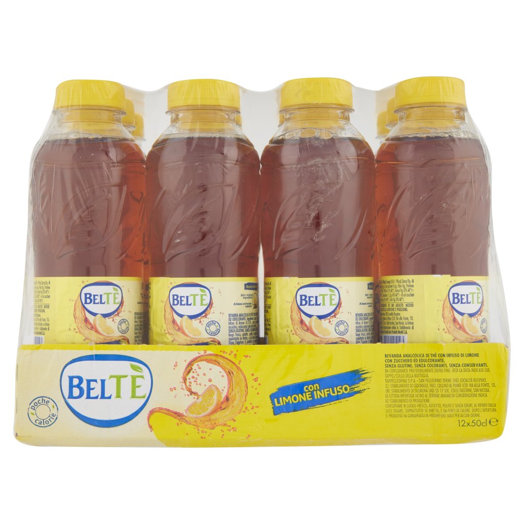 Belte' , Bevanda Analcolica di Thè con Infuso di Limone, 50cl x 12