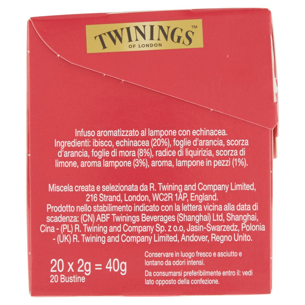 Twinings Infuso Aromatizzato Lampone e Echinacea