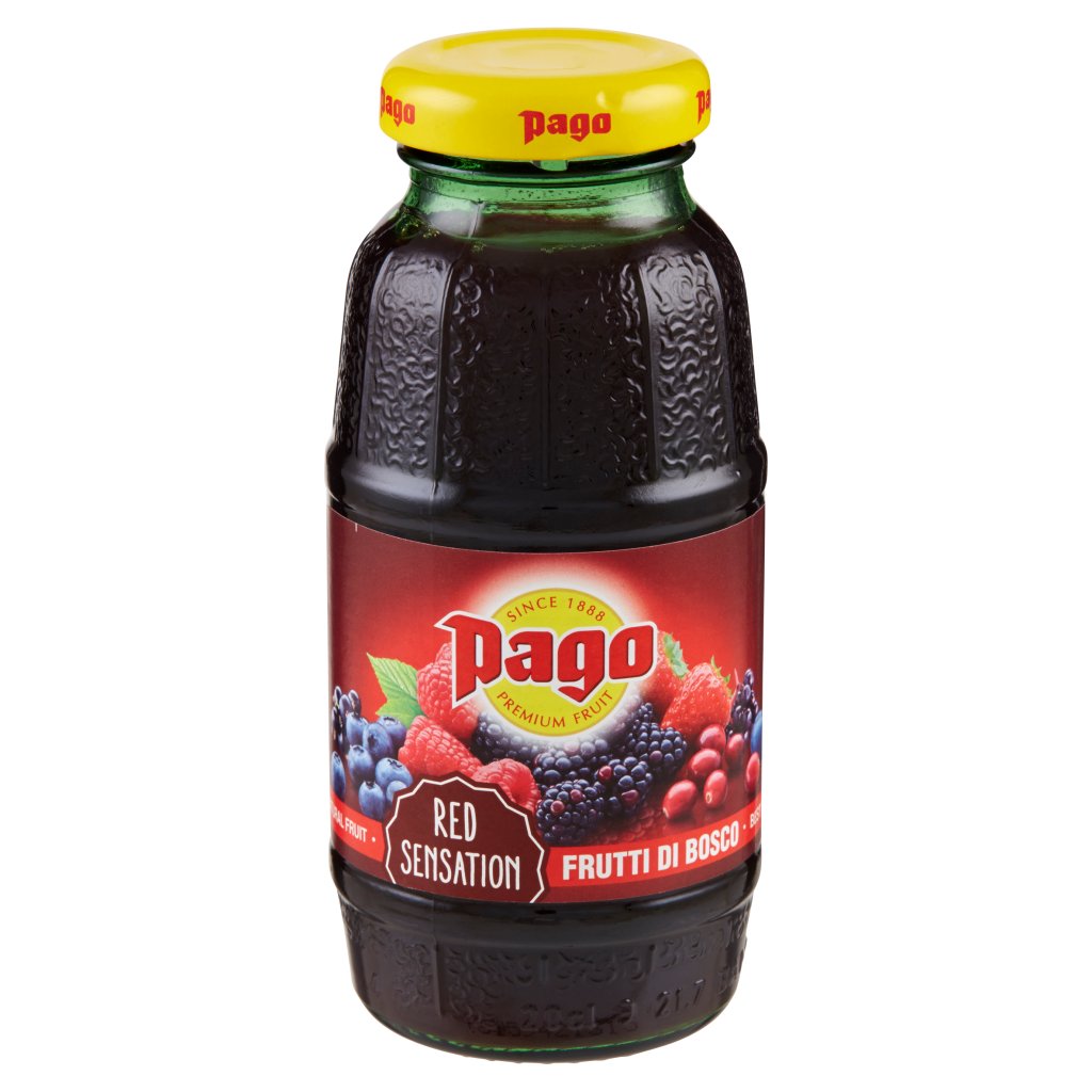 Pago Succo di Frutta, Frutti di Bosco, Bottiglia Vetro Monodose 20 Cl